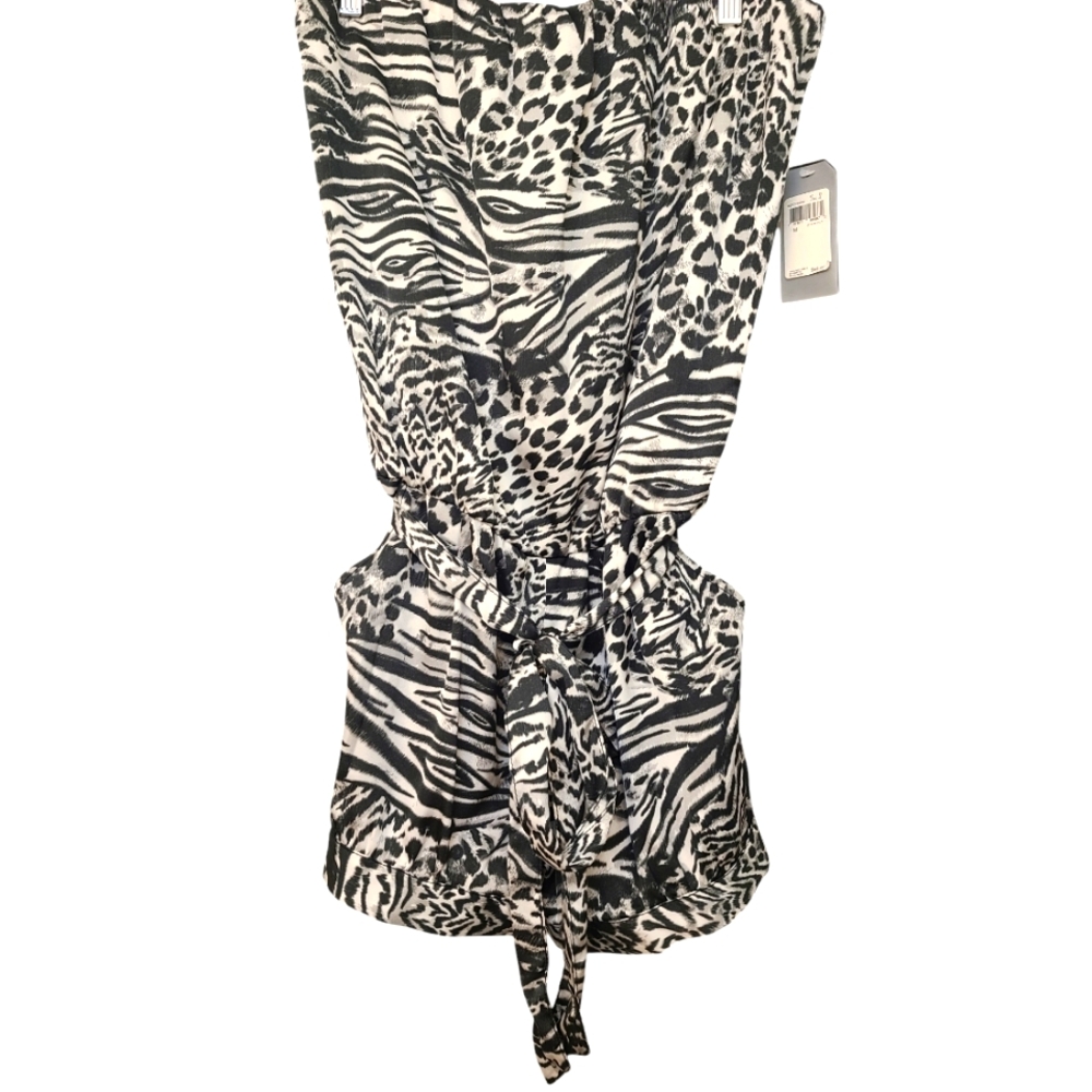 GUESS Leopard Strapless Romper $89 MSRP Size Medium NWT